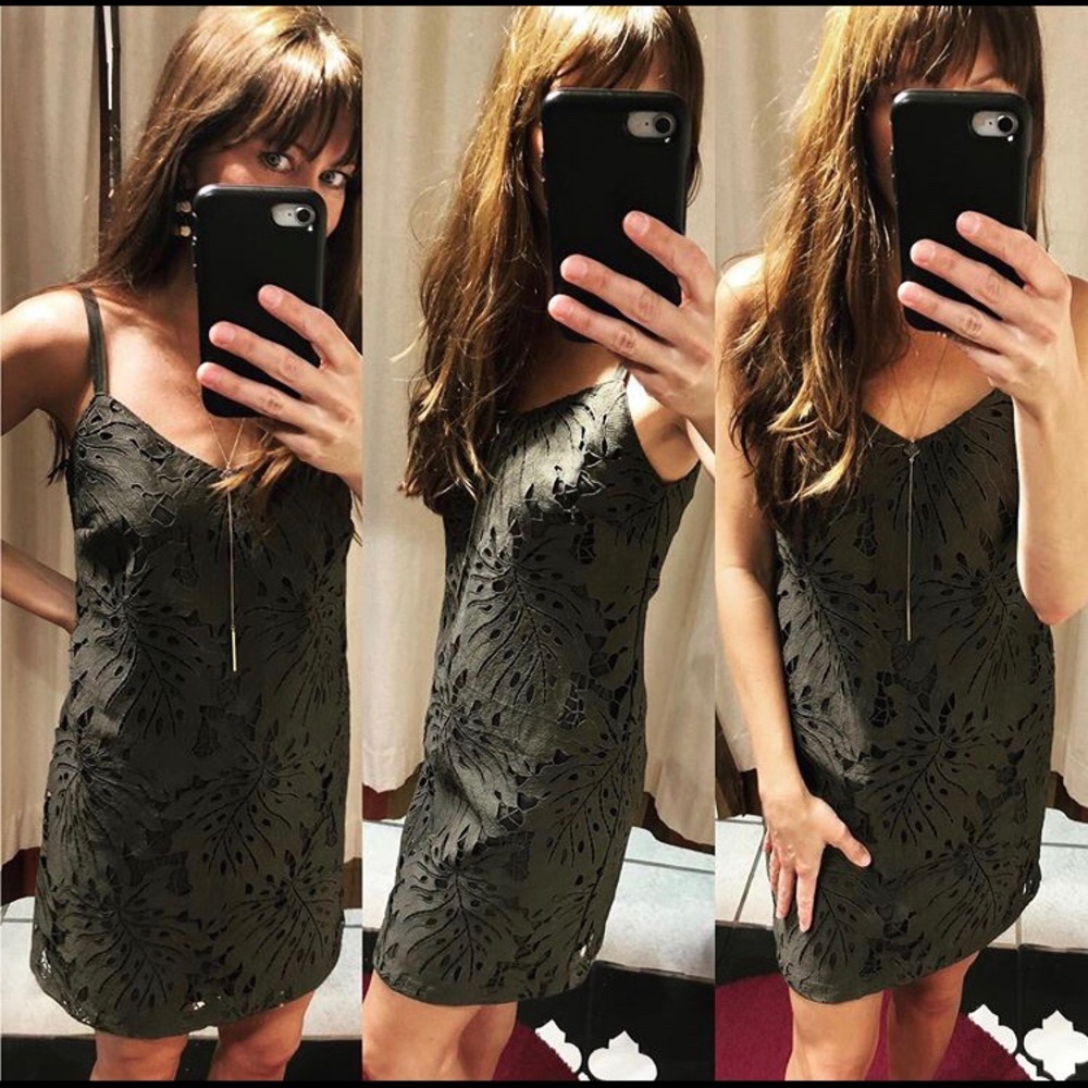Olive Green Palm Dress
